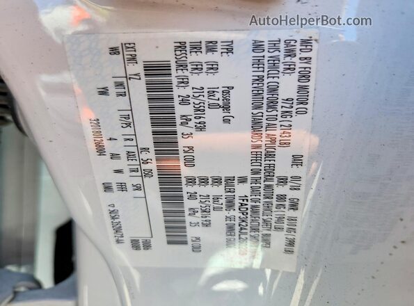 1FADP3K24JL260209 2018 FORD FOCUS Белый Вид подкапотного пространства