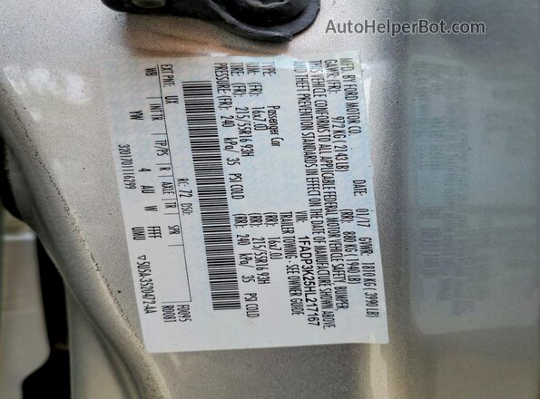 1FADP3K25HL217167 2017 FORD FOCUS Silver 