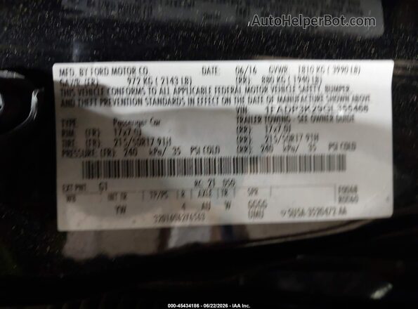 1FADP3K29GL355468 2016 FORD FOCUS Black Widok komory silnika
