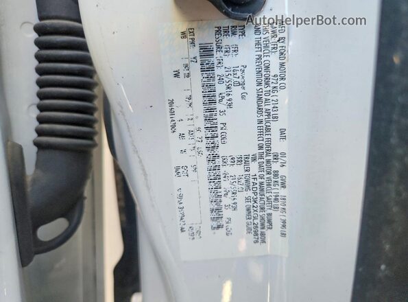 1FADP3K2XGL269876 2016 FORD FOCUS White 