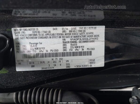 1FADP3L93GL276082 2016 FORD FOCUS ST Black Շարժիչի բաժամունքի տեսք