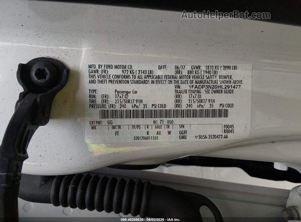 1FADP3N20HL291477 2017 FORD FOCUS White Вид підкапотного простору