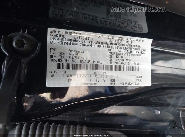 1FADP3N25HL221229 2017 FORD FOCUS Black Вид підкапотного простору