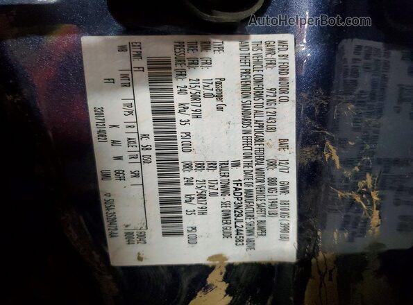 1FADP3N29JL244583 2018 FORD FOCUS Blue 
