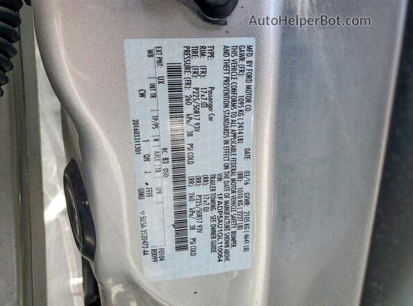 1FADP5AU1GL110064 2016 FORD C-MAX Silver Շարժիչի բաժամունքի տեսք