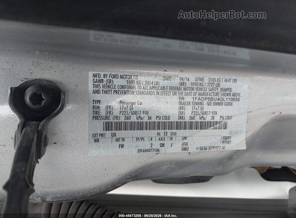 1FADP5BU4GL110655 2016 FORD C-MAX HYBRID Серебряный Вид подкапотного пространства