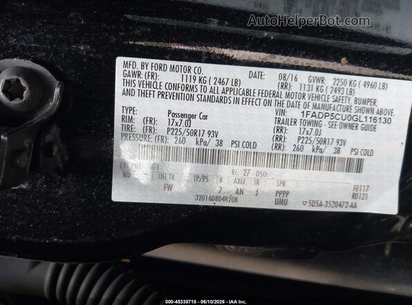 1FADP5CU0GL116130 2016 FORD C-MAX ENERGI Black Engine compartment view