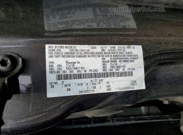 1FADP5DU5HL104491 2017 FORD C-MAX Серый Вид подкапотного пространства