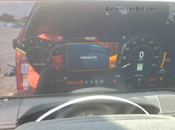1FAGP8FF4R5104727 2024 FORD MUSTANG Red Instrument cluster view