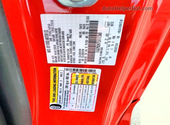 1FAGP8UH7S5111360 2025 FORD MUSTANG Red Widok komory silnika