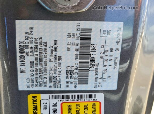 1FAGP8UHXT5118482 2026 FORD MUSTANG Gray 