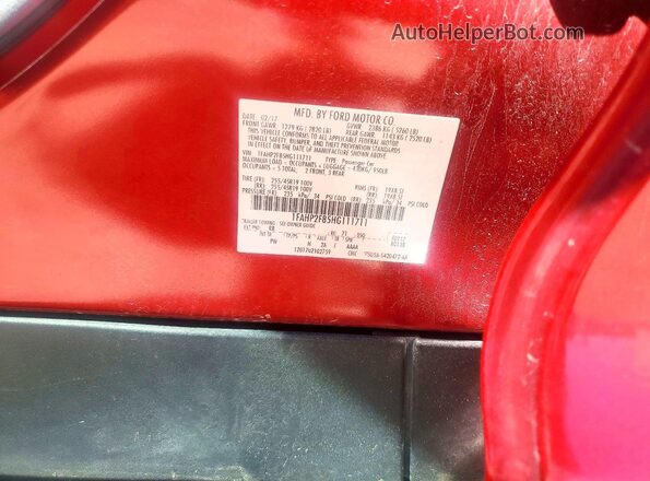 1FAHP2F85HG111711 2017 FORD TAURUS Red Widok komory silnika