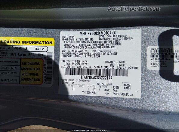 1FATP8EMXG5222177 2016 FORD MUSTANG Silver Вид підкапотного простору