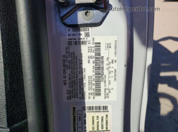 1FATP8UH0M5100590 2021 FORD MUSTANG White 