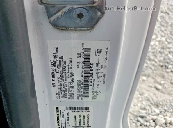 1FATP8UH2L5106342 2020 FORD MUSTANG White Вид підкапотного простору