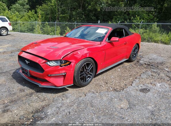 1FATP8UH4J5133541 2018 FORD MUSTANG Red Առջևի ձախ երեք քառորդ տեսարան