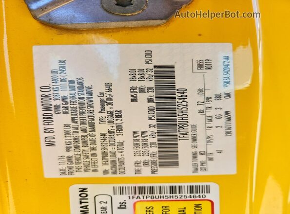 1FATP8UH5H5254640 2017 FORD MUSTANG Yellow 