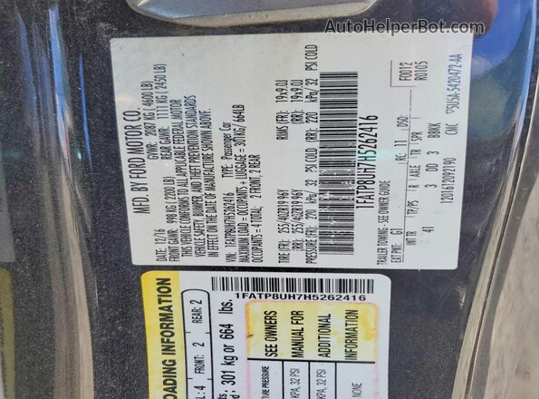 1FATP8UH7H5262416 2017 FORD MUSTANG Charcoal ძრავის განყოფილების ხედი
