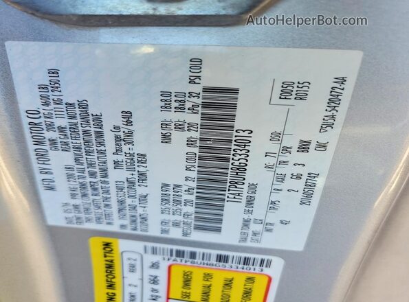1FATP8UH8G5334013 2016 FORD MUSTANG Silver Вид підкапотного простору