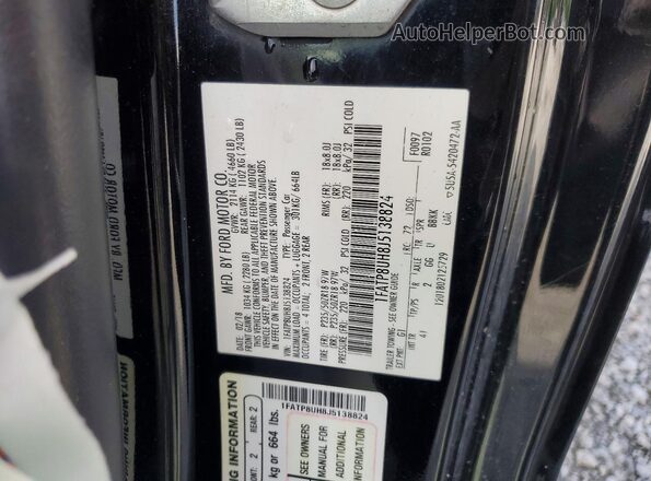 1FATP8UH8J5138824 2018 FORD MUSTANG Black Engine compartment view