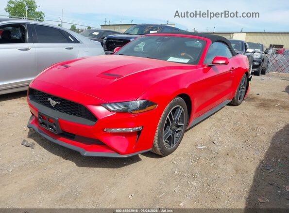1FATP8UH9N5102579 2022 FORD MUSTANG Red წინა მარცხენა ხედი სამი მეოთხედიდან