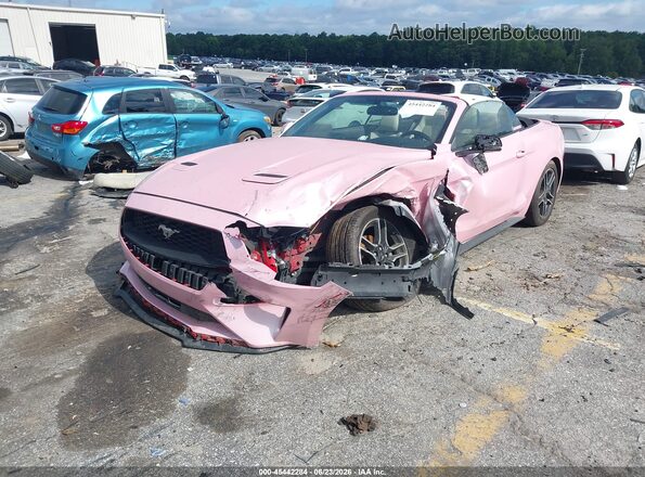 1FATP8UHXJ5155334 2018 FORD MUSTANG Pink წინა მარცხენა ხედი სამი მეოთხედიდან