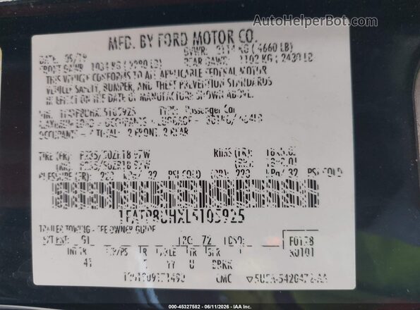 1FATP8UHXL5105925 2020 FORD MUSTANG Black Engine compartment view