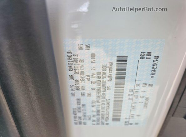 1FBAX2C87TKA04072 2026 FORD TRANSIT White Панорамний вид салону 360°