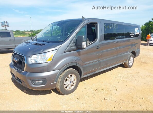 1FBAX2Y89MKA52232 2021 FORD TRANSIT-350 Gray Առջևի ձախ երեք քառորդ տեսարան