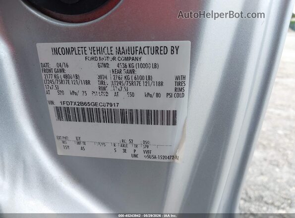 1FD7X2B65GEC87917 2016 FORD F-250 Silver Engine compartment view