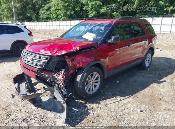 1FM5K7B85GGC29962 2016 FORD EXPLORER Red Առջևի ձախ երեք քառորդ տեսարան