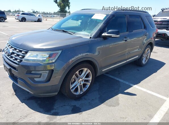 1FM5K7D80GGC61019 2016 FORD EXPLORER Gray Vista tres cuartos delantera izquierda