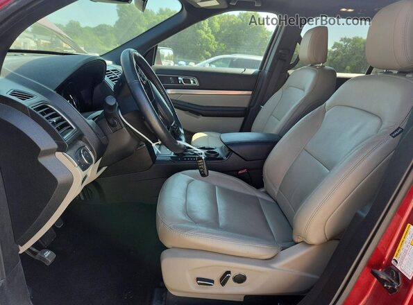 1FM5K7D80JGC22017 2018 FORD EXPLORER Maroon Вид салону спереду