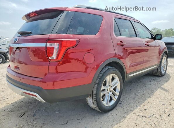 1FM5K7D81HGA75054 2017 FORD EXPLORER Burgundy Trasero derecho