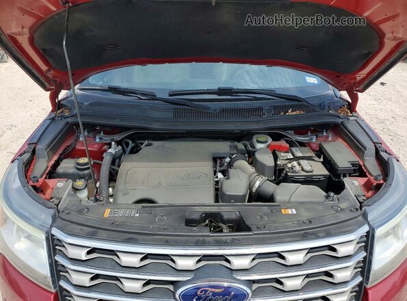 1FM5K7D81HGA75054 2017 FORD EXPLORER Burgundy Vista del compartimento del motor