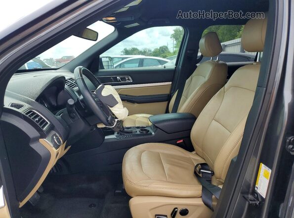 1FM5K7D83HGD79518 2017 FORD EXPLORER Gray წინა სალონის ხედი
