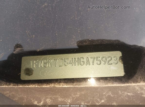1FM5K7D84HGA75923 2017 FORD EXPLORER Black 