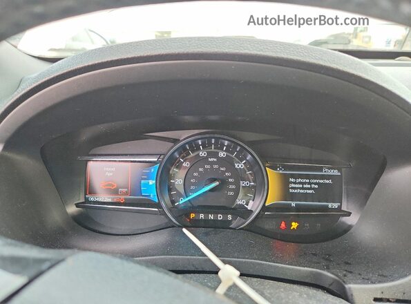 1FM5K7D84HGD48620 2017 FORD EXPLORER White Instrument cluster view