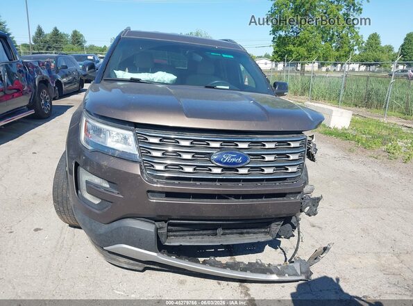 1FM5K7D87GGA33924 2016 FORD EXPLORER Brown Вид щитка приладів