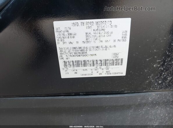 1FM5K7D87GGC03585 2016 FORD EXPLORER Black Շարժիչի բաժամունքի տեսք