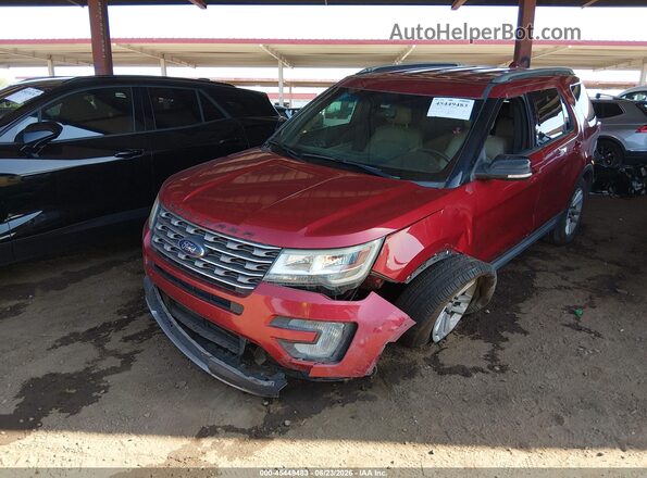 1FM5K7D87HGA76340 2017 FORD EXPLORER Красный Передняя левая четверть