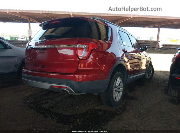 1FM5K7D87HGA76340 2017 FORD EXPLORER Красный Задняя правая четверть