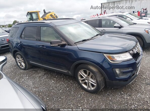1FM5K7D88GGA03086 2016 FORD EXPLORER Blue Вид задньої частини салону