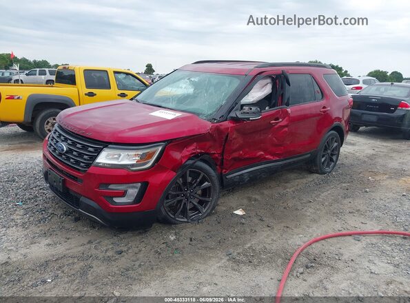 1FM5K7D88HGC51369 2017 FORD EXPLORER Red Առջևի ձախ երեք քառորդ տեսարան