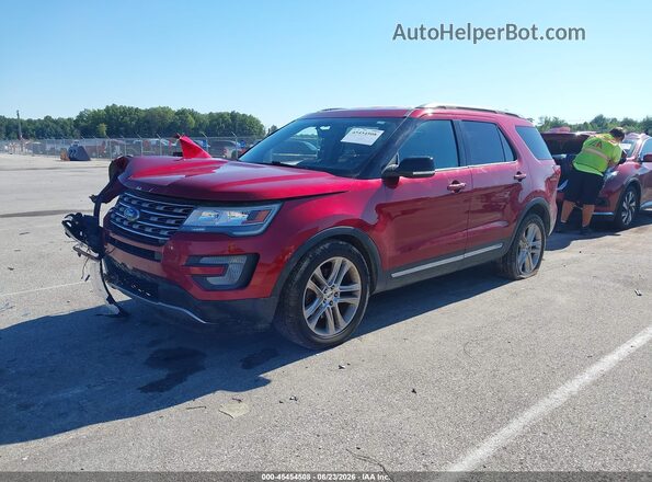 1FM5K7D88HGC84078 2017 FORD EXPLORER Red Передня ліва чверть
