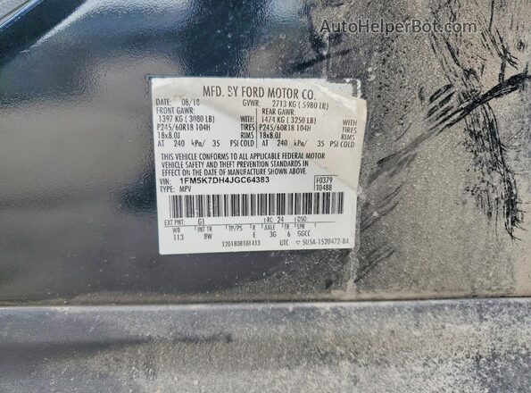 1FM5K7DH4JGC64383 2018 FORD EXPLORER Black 
