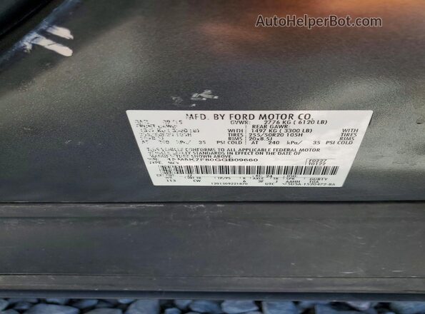 1FM5K7F80GGB09660 2016 FORD EXPLORER Gray VIN კოდის სტიკერის ხედი