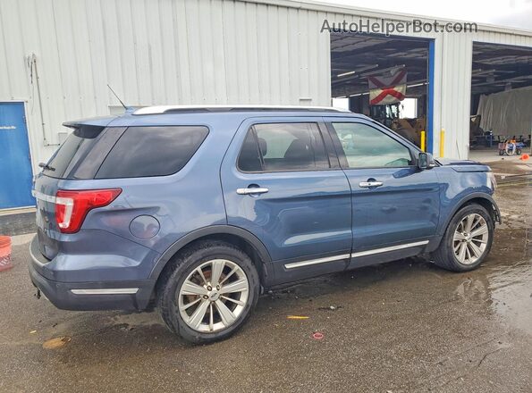 1FM5K7F81KGA16168 2019 FORD EXPLORER Blue Trasero derecho