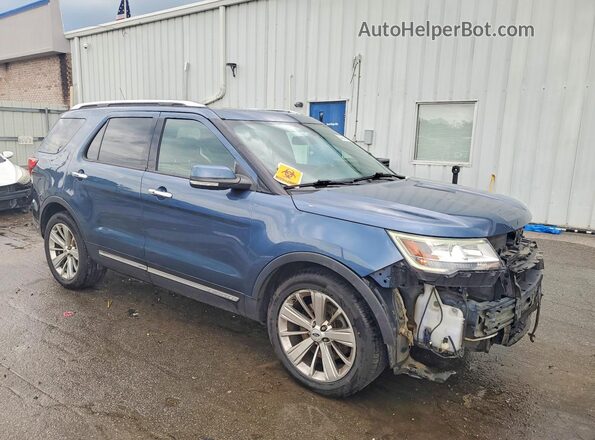1FM5K7F81KGA16168 2019 FORD EXPLORER Blue Delantero derecho