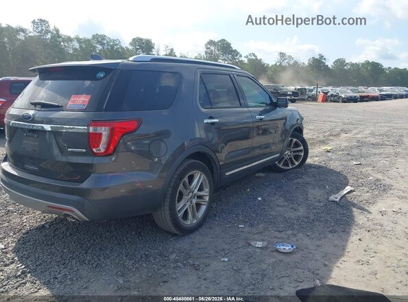 1FM5K7F85GGC86088 2016 FORD EXPLORER Gray Trasero derecho